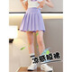 Zhao Qingyu Girls Jk Suit Femenino Estudiante College Falda Niños Falda de verano Pantalones de manga corta Traje de falda de manga corta 6-12 años 9889 Camiseta de manga corta + falda corta de color púrpura 140