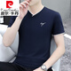 皮尔卡丹（pierre cardin）夏季男士短袖t恤v领纯棉半袖鸡心领体恤潮流修身上衣薄款男装 浅灰色 YD7029 M