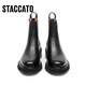 Staccato New Winter Style British Style Boots Chelsea Boots Boots Boots épais talons Bottes de mode Bottes D9930DD3 Obsidian Black (Velvet) 37