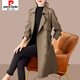 Pier Cardin 2025 Spring and Automne New Women's Trench Coat Veste de longueur Mid-Longue grande taille Petite manteau British Style Vêtements pour femmes Black L (100jin suggérés [Jin est égal à 0,5 kg] -115jin [Jin est égal à 0,5 kg]))