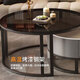 Top ax slate coffee table living room home modern light luxury simple 2025 new oval tea table tea table small apartment coffee table black frame gray cabinet 100 snow mountain white + 70 snow mountain white