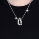 MZMZ platinum men's necklace pt950 platinum accessories high-end trendy pendant Valentine's Day birthday gift for boyfriend light luxury - double ring men's temperament necklace