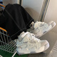 Rxex Hong Kong Style Bread Shoes Spring New Style Stild Student Sports Casual Sports Pareja de los hombres espesos de papá Hombres Hombres blancos Gris 42