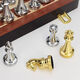 Sangshu Metal Chess Set Boîte d'échecs pliante en bois pour la compétition pour enfants Cécheurs spéciaux échecs bronze bleu + bronze rouge 6630 (grande taille) King Hauteur 7,6 cm