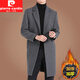 
Pierre cardin woolen coat men's mid-length Korean casual middle-aged and youth windbreaker new winter thickened woolen coat men's black (40% wool) XL (180)