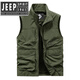 JEEP SPIRIT吉普精神春秋季男士马甲多口袋运动宽松大码坎肩工装外套男 7009卡其 3XL 【176-195斤】