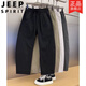 Jeep (JEEP) fashionable simple solid color micro-stretch casual pants summer loose slim banana scimitar pants trendy men's elastic waist harem pants gray M 100-120Jin [Jin equals 0.5 kg]