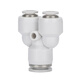 EXSN pneumatic quick connector Y-type reducing three-way vent pipe quick-in connector PW series black and white plastic connector white PW16-12