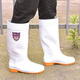 Huili rain boots men's high tube water shoes rain boots men's waterproof rain boots rubber shoes work overshoes fishing shoes HXL867 white high tube (oil resistant to acid and alkali) 42