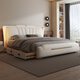 Light luxury leather bed master bedroom queen bed modern simple double bed 1.8 meters storage soft package wedding bed 2 meters leather bed with light high quality leather bed color remarks - delivery to home 1800mm*2000mm frame structure