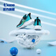 
Jordan QIAODAN light speed children's shoes children's sports shoes 2025 summer new product boys' big net breathable light running shoes black/ice blue 38