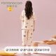 FENTENGCARE Women's Pajamas Women's Summer 100% Pure Cotton Short Sleeve Cropped Pants Round Neck Pullover Comfortable Home Apparel Q2