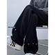 
POUM men's joint jeans men's 2025 new American high street loose casual straight-tight fashion brand handsome student pants WKXS-K691 white S
