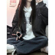 
7 high-quality work jackets for men and women in spring and autumn new American retro casual loose solid color men and women's flight jacket top SSQ-684 black 2XL