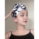 Sanqihu swimming cap for women with long hair, special for not tying the head, cute Japanese face-showing small enlarged head circumference, black trendy fabric, enlarged black cap + earplugs and nose clip set
