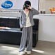 Disney Girls Autumn Set Korean Style Middle and Big Children Fashion Casual Holiday Two-Piece Cardigan Children's Coat Wide Legs Two-Piece Set Black 160 cm