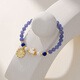 Chihuanjinji Natural Crystal Tanzanite Women's Bracelet Single Circle Bead Bracelet Original Design Girlfriend Holiday Birthday Gift Tanzanite-Yaotu 17cm