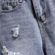Xiangyunge 2025 NOUVEAU SUMBRE STYLE DE BISTOIRE DE DENIM RÉPOSÉ POUR LES FEMMES AVEC LA FAT MM SLAPT SLAMING LEG-LEG A-LINE PAPT TRENDY BLUID BLUE 9767 S 90-100JIN [Jin est égal à 0,5 kg]