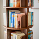 Sanqihu rotating bookshelf multi-layer bookcase corner vertical bookshelf floor-standing integrated wall-mounted 17 chassis 46cm all solid wood six layers walnut color-chassis 44cm