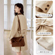 Xiangying British Academy Style Caki Windbreaker para mujeres 2025 Spring New Contrasting Lapel Mid-Long Longitud Casual Caki M