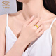 Chinese jewelry wheat ear gold ring women's pure gold ring live ring birthday gift for girlfriend and wife pure gold wheat ear ring gold weight about 1.7g