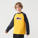 Jeep Children's Clothing Boys Camiseta 2025 Spring and Autumn New Style For Children Girls mangas largas y niños grandes Versátiles simples mangas largas casuales NT3892 metros marrones 130 cm [Altura sugerida 125-135]