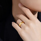 OKZ gold ancient hammer pattern ring for men and women, pure gold and pure silver 9999 plain ring ring gold wrapped with silver as a gift for your lover, gold and silver labor cost (9 US yards)