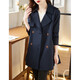 Shang Jing Windbreaker Jacke für Frauen mittelgroße kleine doppelte Farbfarbe High-End-Mode schlanker Windbreaker Marine Blue L.