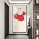 画之楼中国地图玄关装饰画入户门挂画客厅走廊过道办公室背景墙壁画挂画 万里长城X15053黑色边框 80*160cm-推荐宽1.0-1.2米墙面