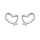 3DG Jewelery Love Platinum 950 Earrings Simple and Fashionable for Your Girlfriend Priced by the Gram Total Weight 0.95 Grams (With Jewelry Gift Box)