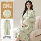 Chemise de nuit de maternité en pur coton avec coussinet d'allaitement, chemise de nuit de maternité à manches longues printemps et automne, pyjama de maison de retraite pour femmes post-partum, vêtements de confinement à domicile LX-13062, double usage pendant la grossesse + période d'accouchement M 80-100