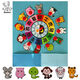 Sin tela Doce de doce letreros zodiacos de enseñanza Ayudas de enseñanza Gran plato giratorio Bag Material de bricolaje Handmade 12 Zodiaco Reloj Kindergarten Terminado Doce Ayudas de enseñanza del zodiaco sin almacenamiento Sólo Lay Flat Lay