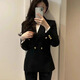 LeCali Professional Blazer Women's Business Meeting Formal Wear Speech Contest Interview Workwear Sales High-end Work Clothes Professional Blazer Black XL 120Jin Jin is equal to 0.5 kg within