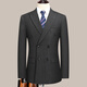 JIARMAY double-breasted autumn and winter new woolen suit business middle-aged men's suit formal wear professional wedding suit gray stripe 175/48 L
