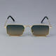 Metal frame square sunglasses men's sunglasses UV anti-small glasses legs simple and fashionable golden full frame European and American black gold frame black gray lens