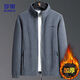 ROMON jacket men's autumn business casual large size warm fleece jacket soft polar fleece jacket men CS88 black XL