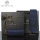 T&Twenties吉他.深蓝色真丝领带男8cm手打款金色乐器音乐波点口袋巾套装礼盒 【领带+口袋巾+领带夹】