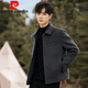Pierre Cardin lapel double-sided velvet jacket men's woolen woolen coat short jacket men's autumn and winter British style thickened fashion dark gray without liner M (125Jin Jin is equal to less than 0.5 kg)