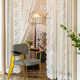 Fanye's French lace punch-free gauze curtain telescopic rod door curtain small window blocking short curtain restaurant bedroom home gauze curtain