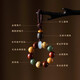 Beiyipin teléfono móvil Lanyard Duobao Bodhi Estilo antiguo Cadena de telefonía móvil Pendiente Cordillero Año de dedo corto Hebilla Anti-Mohina Móvil Decoración colgante de la cadena de telefonía de teléfono móvil Cadera de telefonía de teléfono móvil para la perfección de la suerte