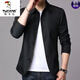 
Woodpecker Lapel New Jacket Men's Spring and Autumn Thin Business and Casual Middle-aged Daddy Clothing Men's Solid Color Jacket 1048 Light Gray L