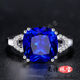 Pop sapphire ring European and American colored gemstone ring sterling silver plated with 18K gold inlaid with tanzanite colored gemstone silver jewelry No. 9