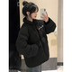 Purple Meng Down Jacket Women's Short 2024 New Student Small Clothes Cotton Jacket Winter Down Jacket Women Korean Version Thickened Black One Size (Can Remark Size)