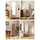 Millennium Huafu Cave Board Clothes Mirror Rotating Full Body Moving Floor Mirror Household Clothes Hanger Integrated Fitting Mirror 170*40 Warm White