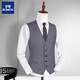Romon Men's Suit Vest 2025 Business Professional Vest Gest Best Man Wedding Vest Brother Group Clip Clip Grey Vest XL Poids 135-150Jin [Jin est égal à 0,5 kg]