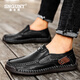 
SNGUNY high-end light luxury brand casual shoes men's 2025 spring new Doudou shoes men's cowhide leather business leather shoes men black [9916 four-season model] 38 (240mm)