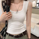 Modal burgundy U-shaped beautiful back with chest pad vest for women in summer, sleeveless T-shirt, outside, hot girl short top