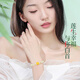 中国黄金China Gold黄金手链女足金转运珠和田玉手串生日礼物女送女友妈妈老婆纪念日 足金莲花和田玉竹节手链+证书礼盒