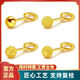 GRAYCEWODY Old Phoenix 999 gold small gold beads bean hook earrings glossy frosted planet simple versatile earrings to prevent falling off gold * glossy bean hook earrings Old Phoenix Gold Store 0.95 g 50% off for a limited time
