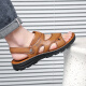 Huili sandals men's foot slippers versatile men's shoes beach shoes breathable slippers WSL(WZ)-1390 yellow brown 43